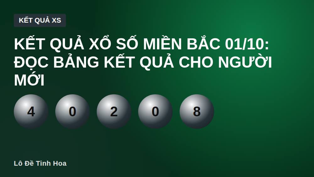 Kết quả xổ số miền Bắc 01/10: Đọc bảng kết quả cho người mới