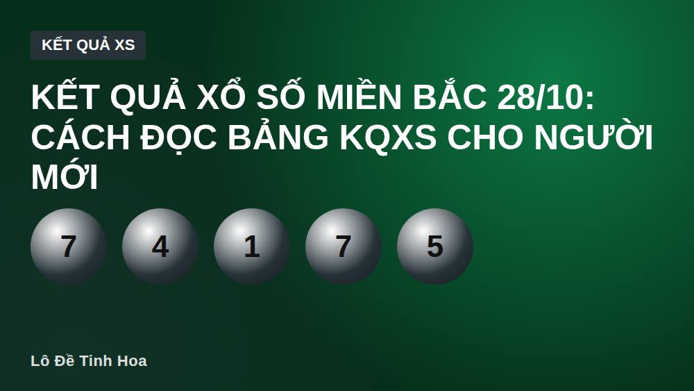 Kết quả xổ số miền Bắc 28/10: Cách đọc bảng KQXS cho người mới