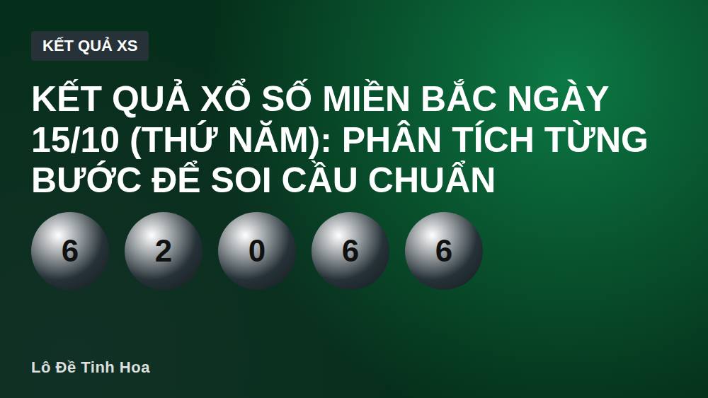 KẾT QUẢ XỔ SỐ MIỀN BẮC NGÀY 15/10 (Thứ Năm): Phân Tích Từng Bước Để Soi Cầu Chuẩn