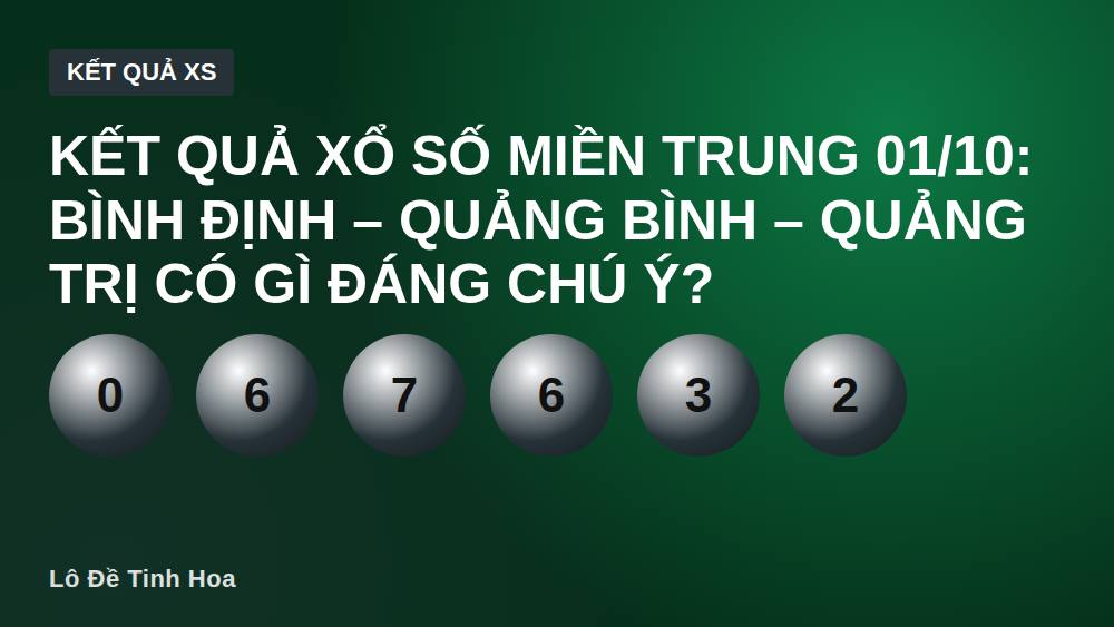 Kết quả xổ số miền Trung 01/10: Bình Định – Quảng Bình – Quảng Trị có gì đáng chú ý?