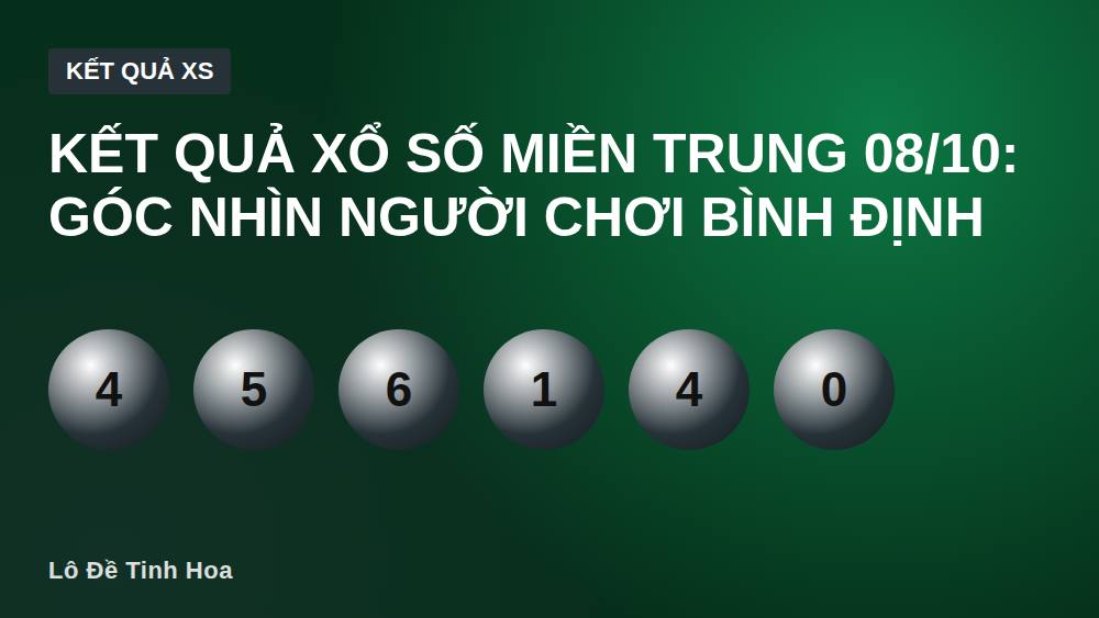 Kết quả xổ số miền Trung 08/10: Góc nhìn người chơi Bình Định