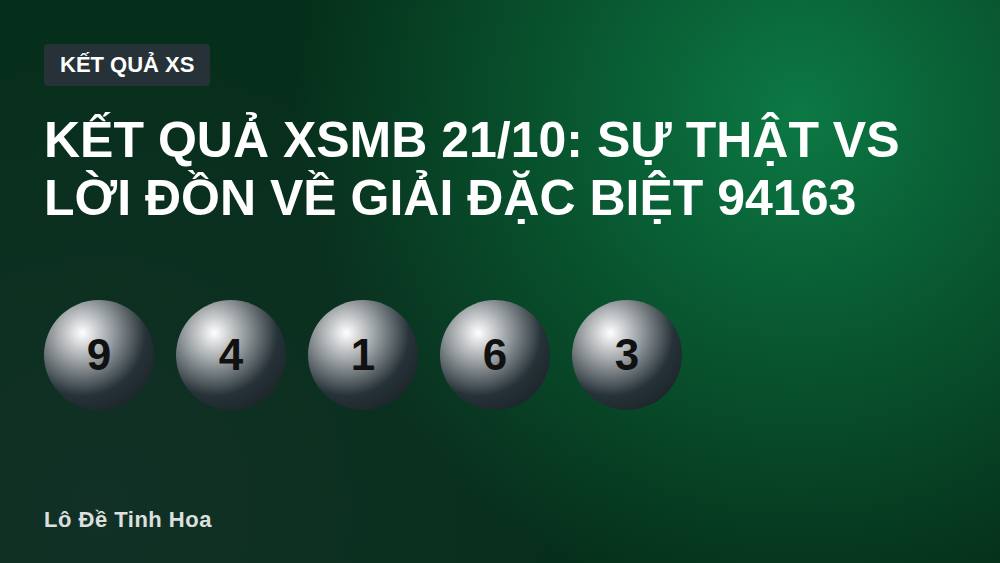 Kết quả XSMB 21/10: Sự thật vs lời đồn về giải Đặc biệt 94163