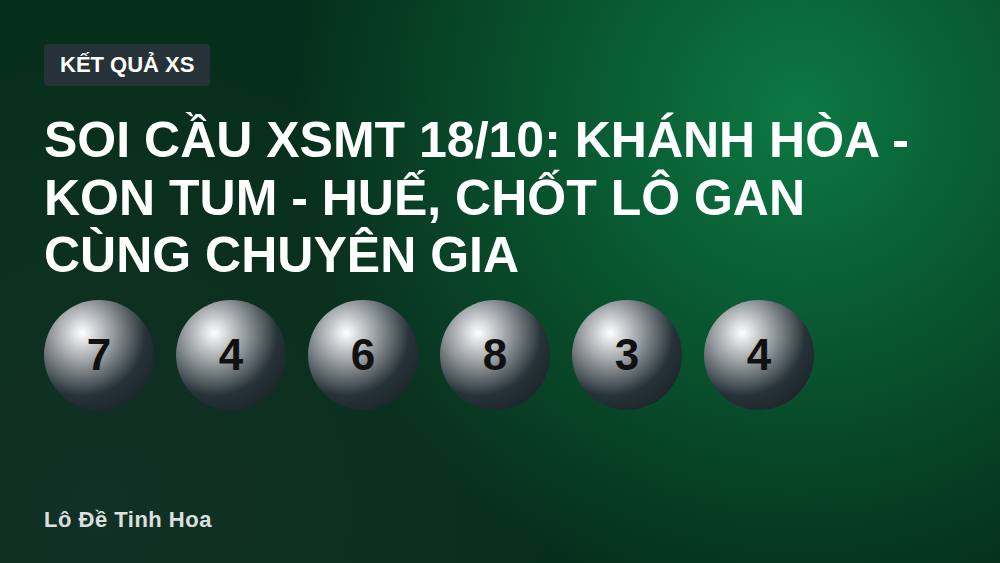 Soi cầu XSMT 18/10: Khánh Hòa - Kon Tum - Huế, chốt lô gan cùng chuyên gia