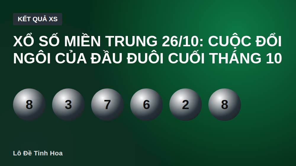 Xổ Số Miền Trung 26/10: Cuộc Đổi Ngôi Của Đầu Đuôi Cuối Tháng 10