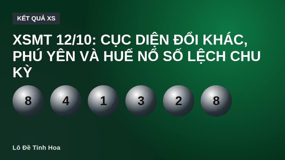 XSMT 12/10: Cục diện đổi khác, Phú Yên và Huế nổ số lệch chu kỳ