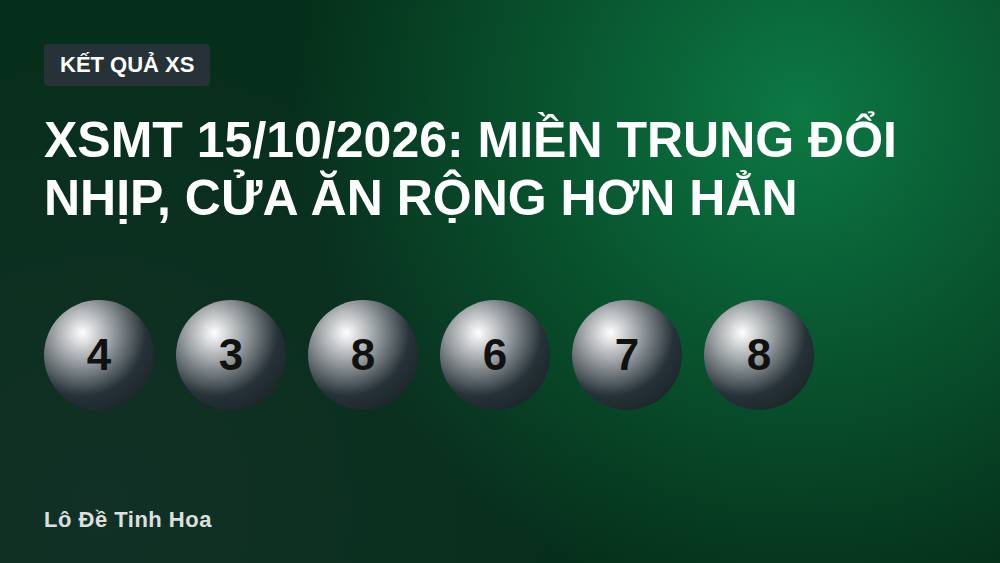XSMT 15/10/2026: Miền Trung đổi nhịp, cửa ăn rộng hơn hẳn